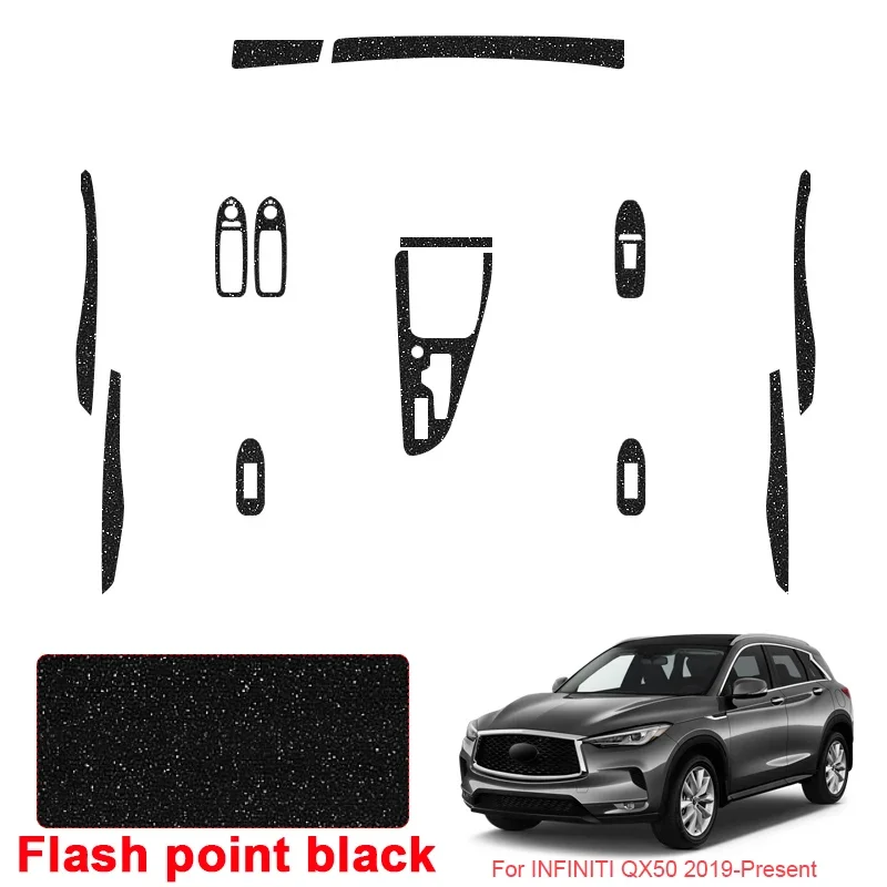 

Car Carbon Interior Sticker Auto Window Lifting Panel Decal For INFINITI QX50 2019-2026 LHD Gear Door Protective Film Accessory