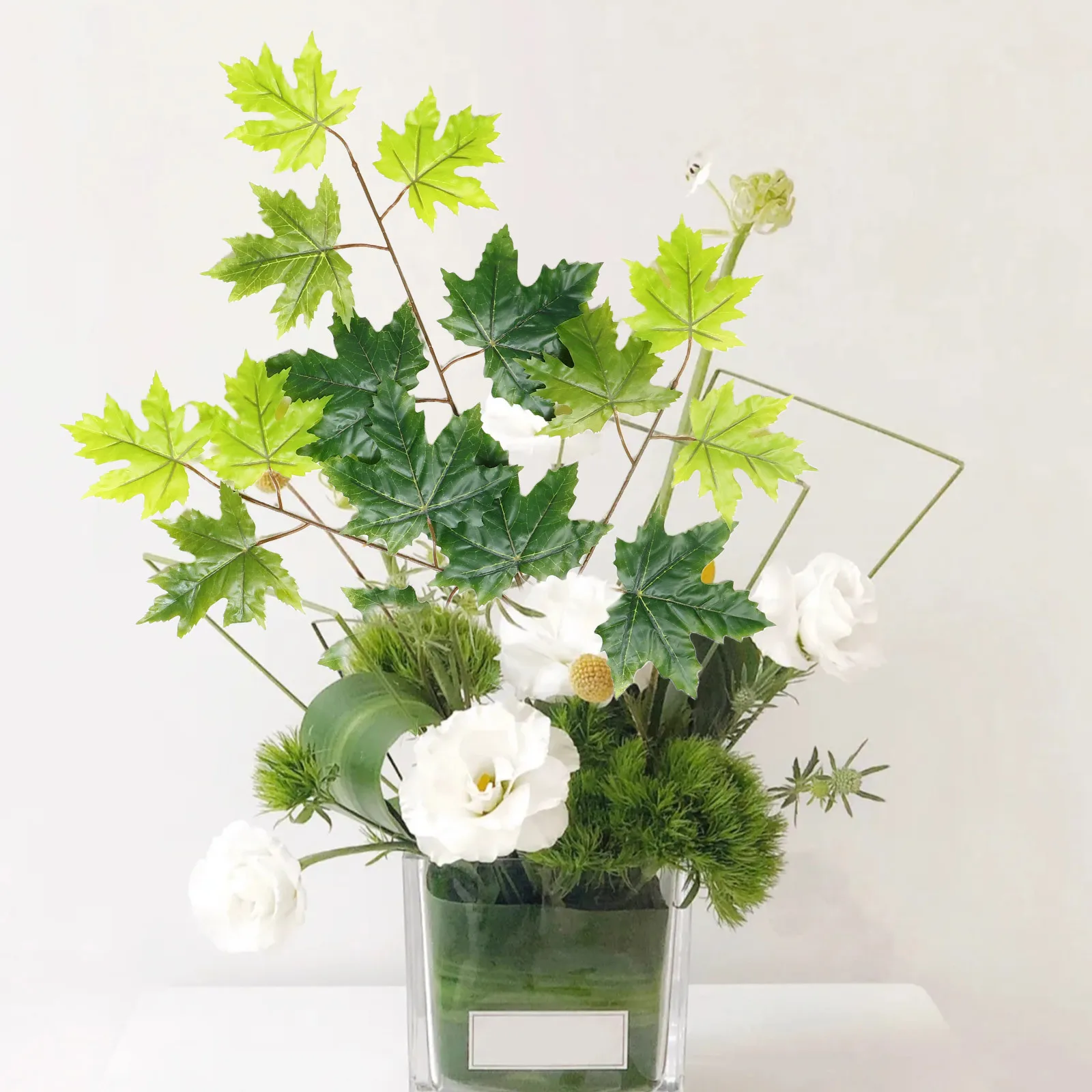 

2Pcs Lifelike Simulation Artificial Green Leaves Small Fake Branches Imitation Tree Branches Decorative Vase Craft