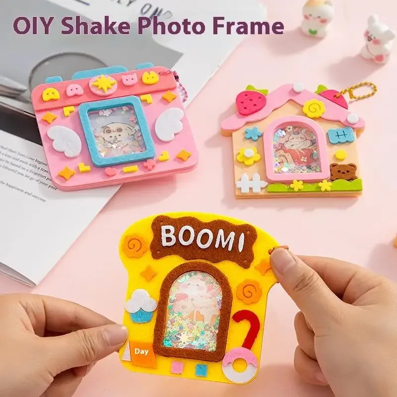 Kit di giocattoli puzzle shaker fai-da-te Ciondolo shake non tessuto Kit di materiali artigianali fatti a mano facili da incollare per bambini