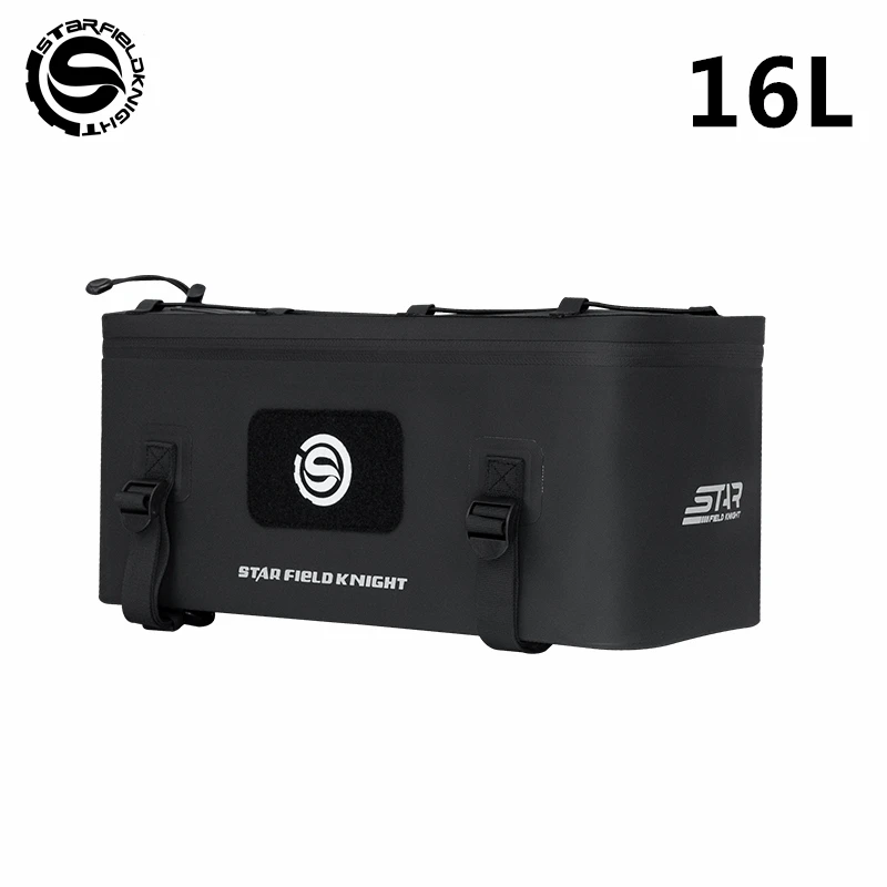 

SFK New 16L Black Motorcycle Bag Deep Waterproof Rear Seat Aluminum Box Capacity Expansion Box Suitcase Riding Equipment Luggage