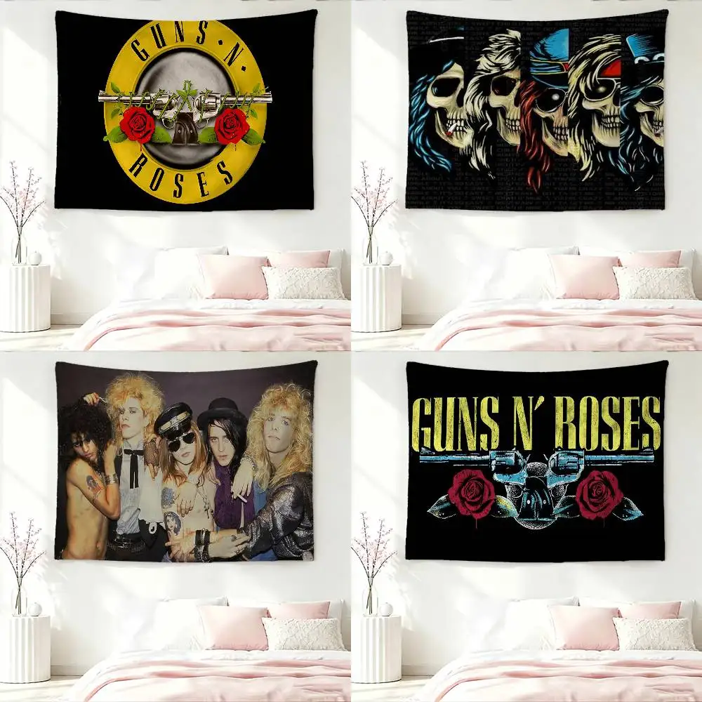 Band G-Guns N Roses Tapestry Flags Wall Hanging Background Art Banner for Bedroom Home Outdoor Decor