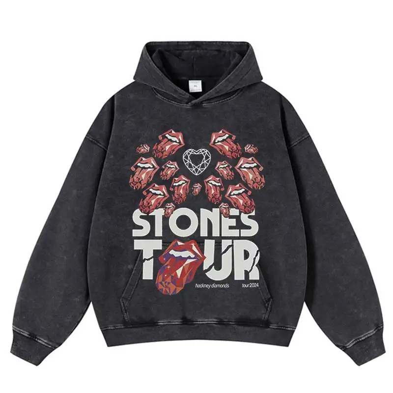 Hip Hop Harajuku Punk Vintage lavé Stretwear sweat surdimensionné coton motif imprimé sweat à capuche chaud Streetwear pull à capuche