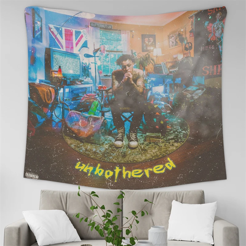 Gaslight Gatekeep Girlboss Lil Skies Unbothered Tapestry Wall Hanging Art for Bedroom Living Room Decor College Dorm Party