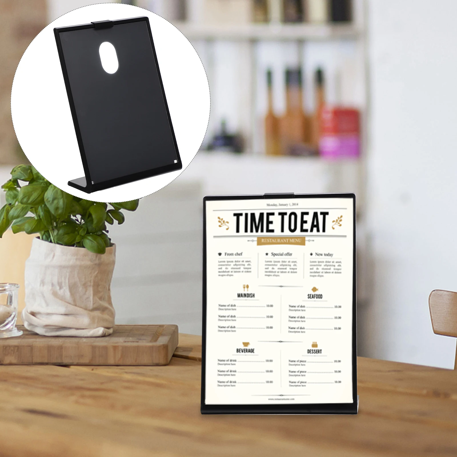 

Clear Multi-Function Menu Holder Transparent Price Display Stand Label Sign Stand For Restaurant Tabletop Desktop Anti-Fall