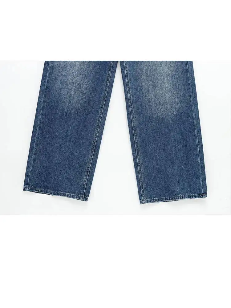 2025 Jeans a gamba larga dimagranti da donna vintage Pantaloni larghi a vita femminile alla moda Pantaloni da pendolarismo High Street