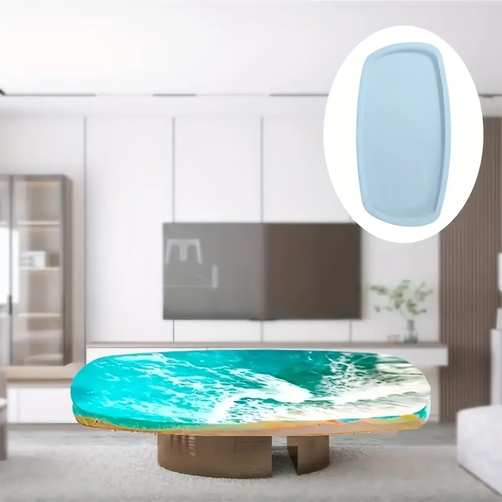 

Большая прямоугольная силиконовая форма для стола с дизайном «Океанские волны» и прочными металлическими ножками – форма для рукоделия «сделай сам» для столов «Ривер», для закусочных тарелок