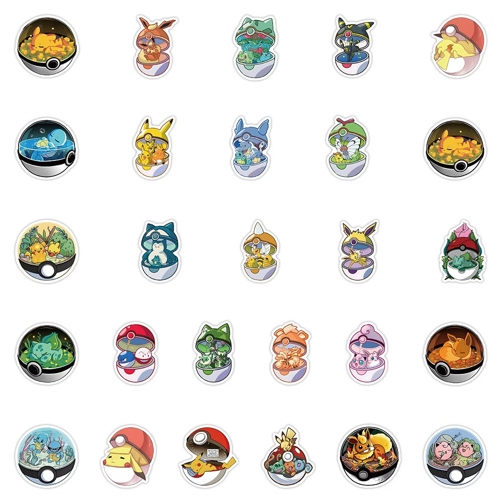 10/30/55 قطعة مضحك كزة الكرة أنيمي البوكيمون ملصقات الكرتون Jigglypuff بيكاتشو الشارات DIY بها بنفسك محمول الأمتعة الهاتف الدراجة ملصق لطيف #5