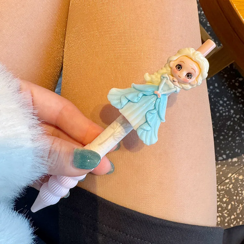 Disney Elsa Gel Pen Ballpoint Pen Black Ink 0.5mm Student Press Signature Pens Writing Stationery Cute Office School Supplies