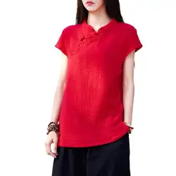 Women 2026 Chinese Style Vintage Cotton Linen Blouses Elegant &curve casual Basic Blusas Feminina tops camisas blusa feminina