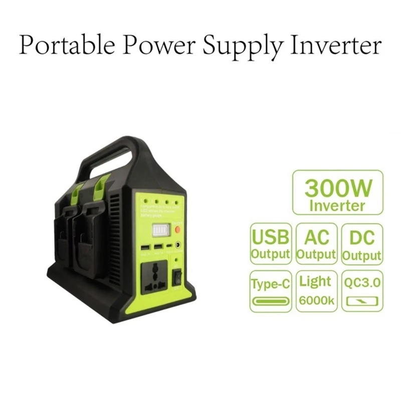 1 PCS To AC 220V USB PD3.0 Tpye-C Power Bank Converter 300W Converter With Light For Makita 18V Battery