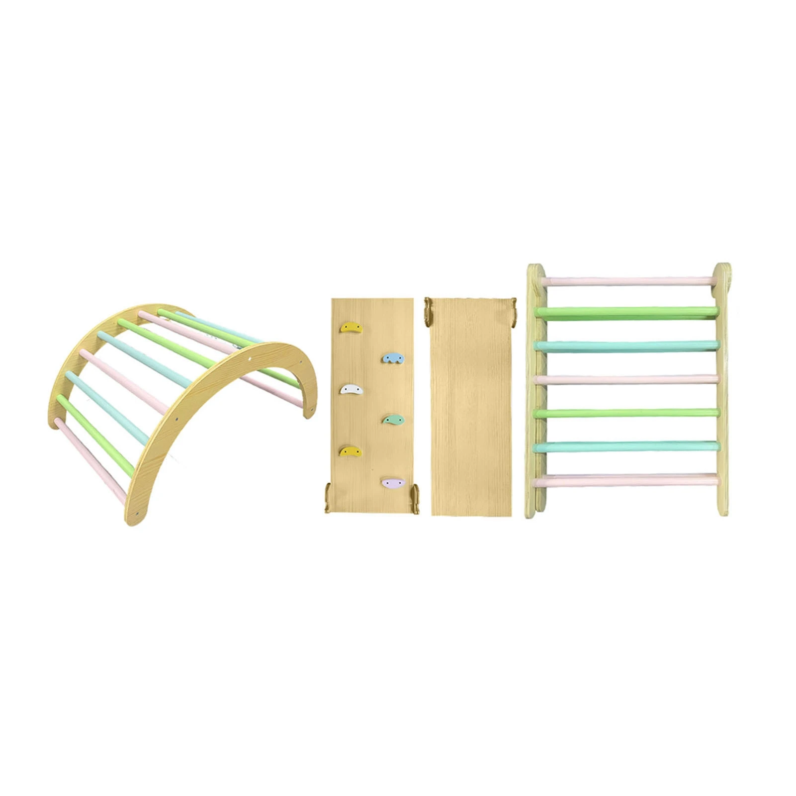 سلم تسلق طفل تسلق قوس خشبي منحدر سلم تسلق مجموعة ملعب داخلي للأطفال الصغار 1-3 سنوات #6