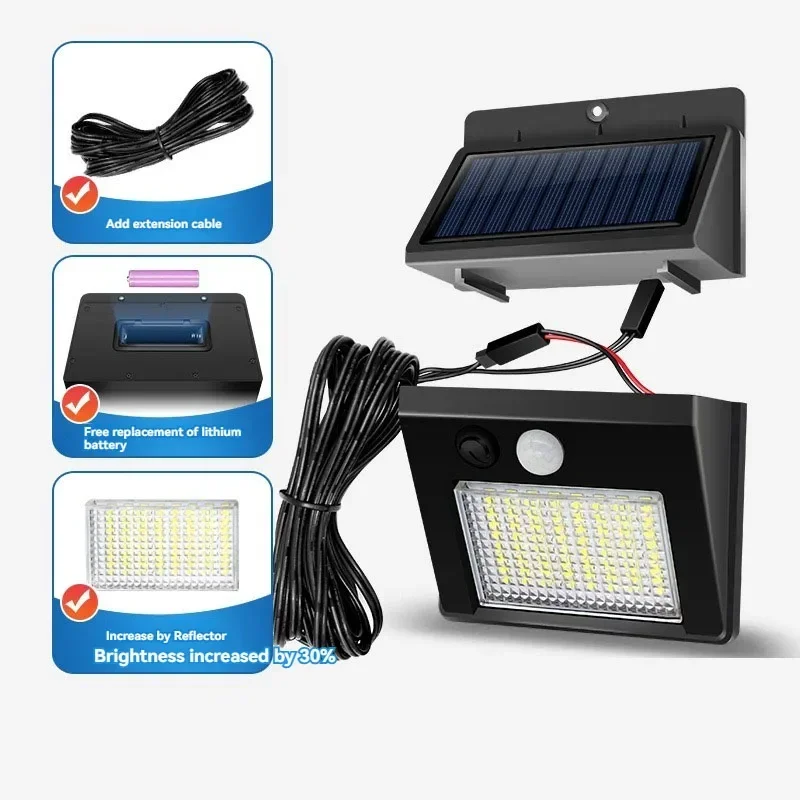48LED Split Solar Light PIR Motion Sensor Wall Light Solar Lamp Outdoor IP65 Waterproof Solar Countyard Garden Wall Lamp