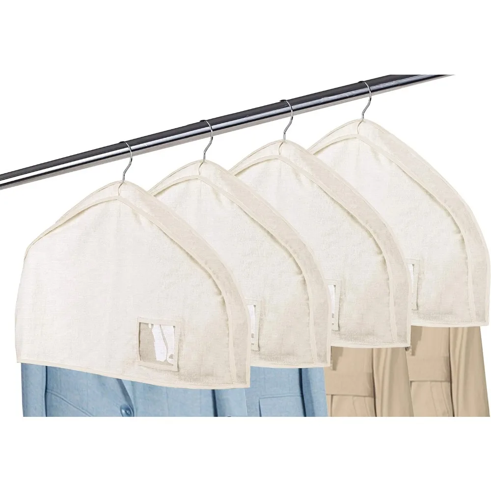 

Cotton Suit and Coat Protectors with Shoulder Covers and Clear Pockets