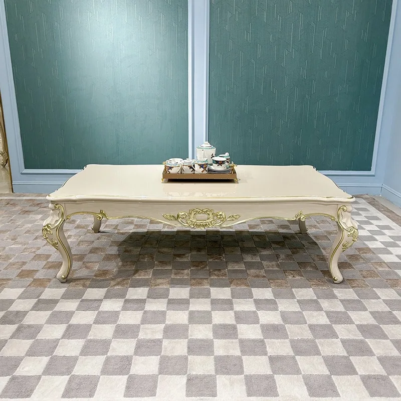 

Французский журнальный столик, европейский чайный столик для гостиной, резьба по дереву, цветок, свет, роскошь