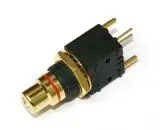 RJ-255BKPLG تايوان AECO صنعت RCA JACK عزل PCB PTFE الأفقي (90) نحاس أحمر/أسود مع ذهبي #2