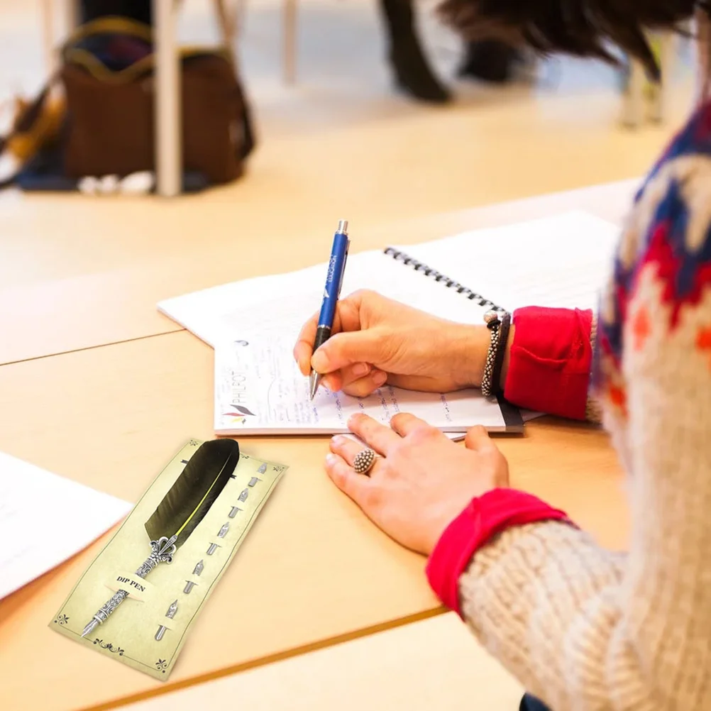 

1 комплект стальной ручки для каллиграфии с 5 сменными наконечниками, подарок на день рождения, бизнес-подарок, канцелярские принадлежности, студенческий офис