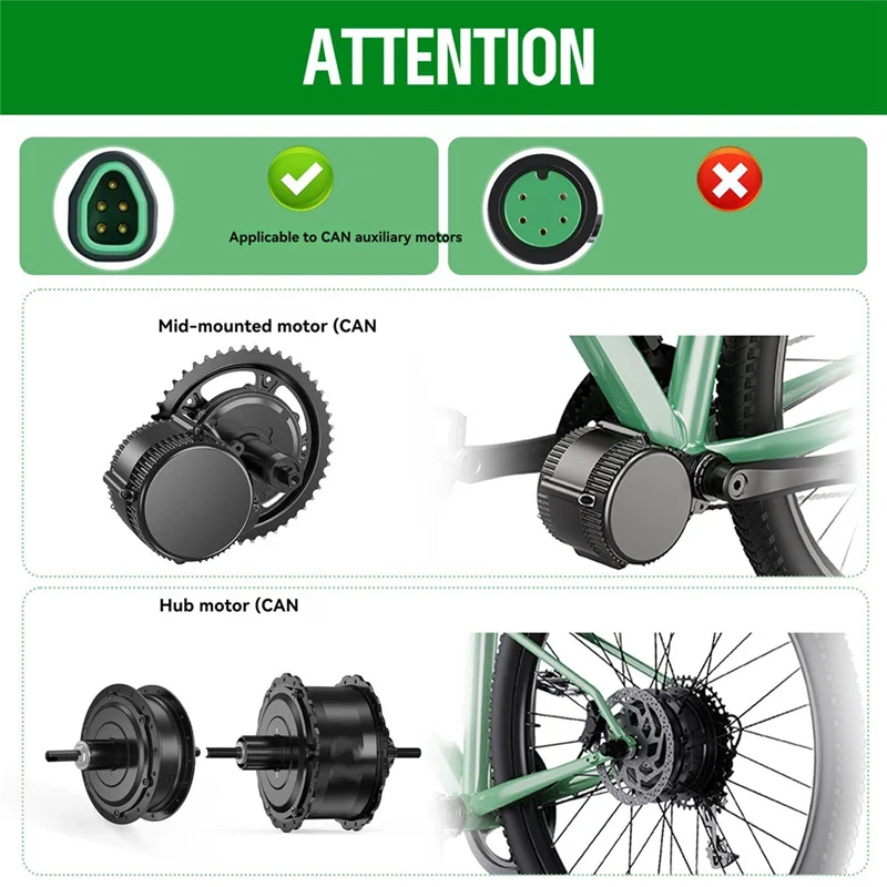 XSXS-CAN Protocol Electric Bike Computer Meter For BAFANG M620 510 620 560 BBS Mid Drive Motor Bicycle Ebike Display