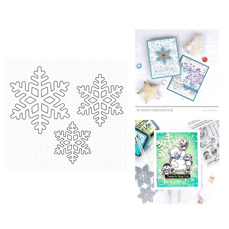 

2022 New Arrival Stackable Snowflakes Christmas Cutting Dies Scrapbooking for Paper Making Embossing Frames Card Set no Stamps