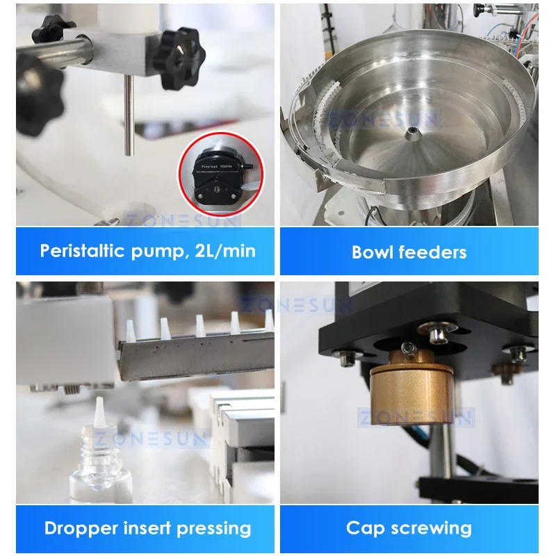ZONESUN Automatic Liquid Packaging Line Unscrambler Fill and Capping Machine Labeler Inkjet Printer Cartoner ZS-FAL180B1