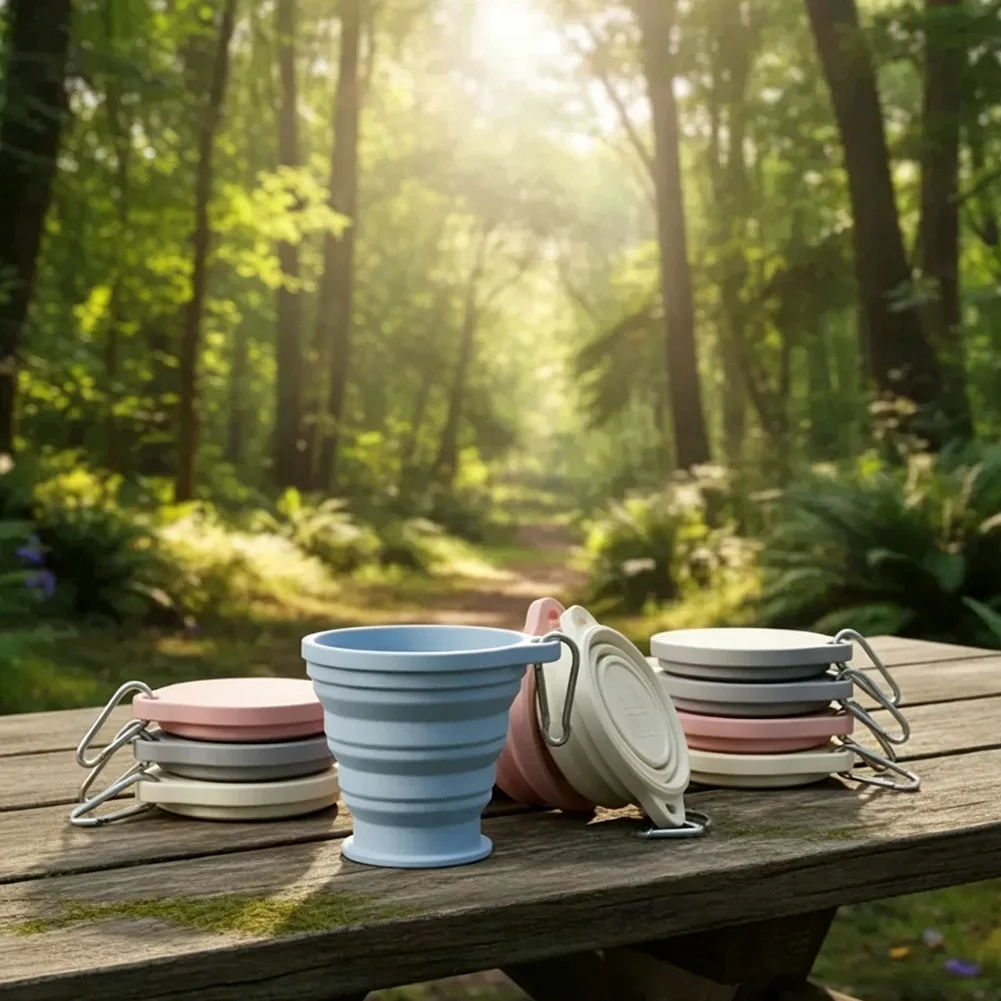 Collapsible Silicone Drinking Cup Portable Foldable Water Mug For Camping Hiking Outdoor Travel Space Saving Accessory