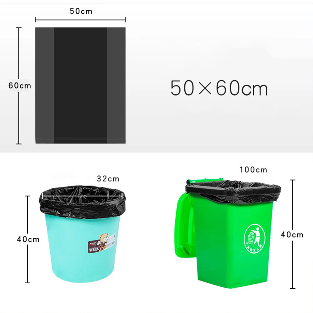 50pcs Storage Pouches Large Rubbish Bag Plastic Thickened Simple Garbage Bags Leak Proof Trash Storage Bag For Home Hotel Office