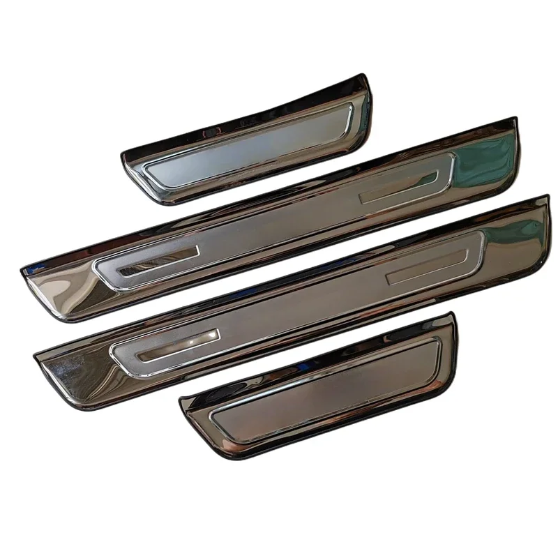 For TUCSON Stainless Steel Door Sill Scuff Plate Guard Sills Protector Trim 2015 2016 2017 2018 2019 2020 2021