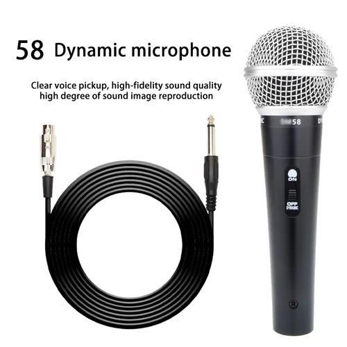 Imagen 2 del producto Micrófono dinámico cardioide SM58 de Metal para canto de escenario micrófono con cable profesional para Shure Karaoke BBOX grabación Vocal