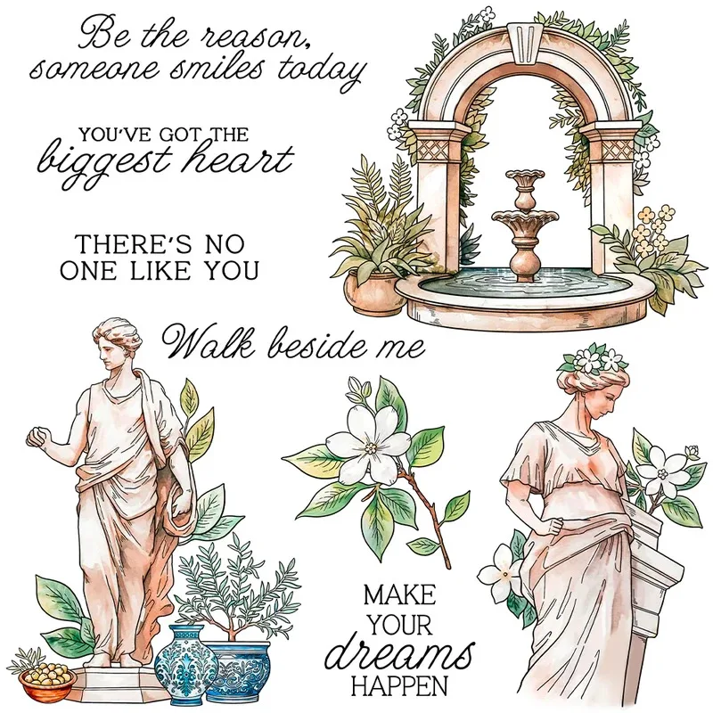 

European Style Fountain Statues Clear Stamp DIY Scrapbooking Supplies Silicone Stamps For Card Making Albums Decor
