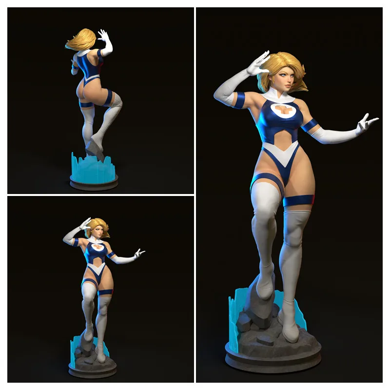 LinDeekin D84 Maßgeschneiderte 3D-Garagenbausätze, unbemalte Figur, GK-Modelle, weißes Harz, unmontiertes Puzzle mit Charaktermodellen