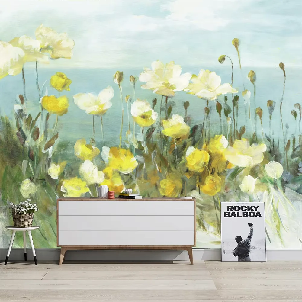 

Пользовательские скандинавские растения граффити интернет знаменитости обои для гостиной ТВ фон стены диван обои искусство живопись маслом