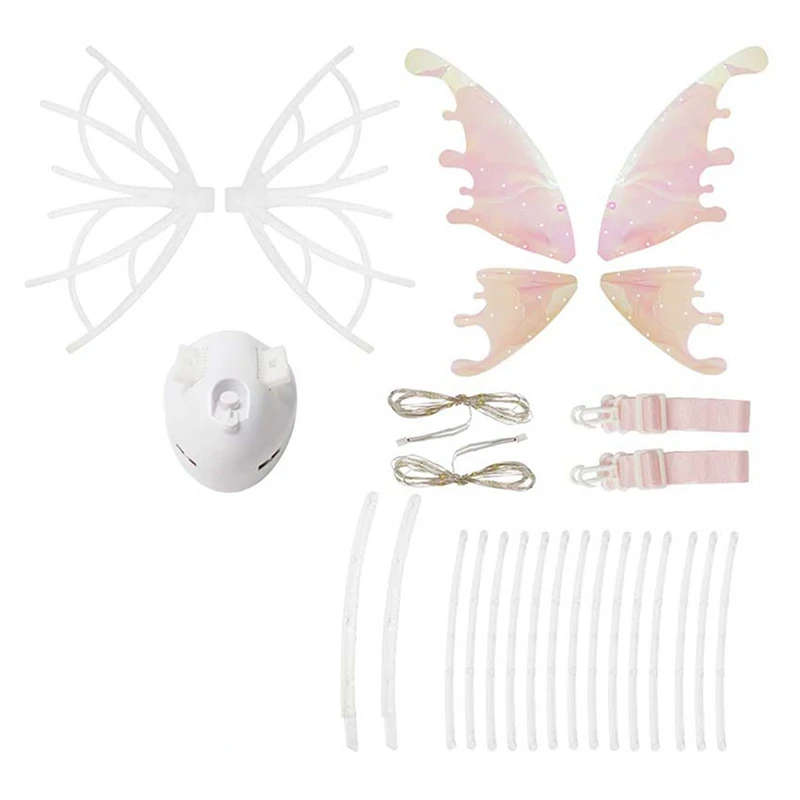 LED Princess Elf Fairy Wing Butterfly Wings Bellydance Carnival LED Costumes Christmas Shows Toy Gift Kit For Kids