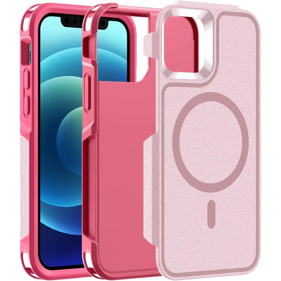 

Magnetic Case for iPhone 12/12 Pro 6.1'' with Magsafe Compatibility Heavy Duty Shockproof Design Military Grade Drop Protection