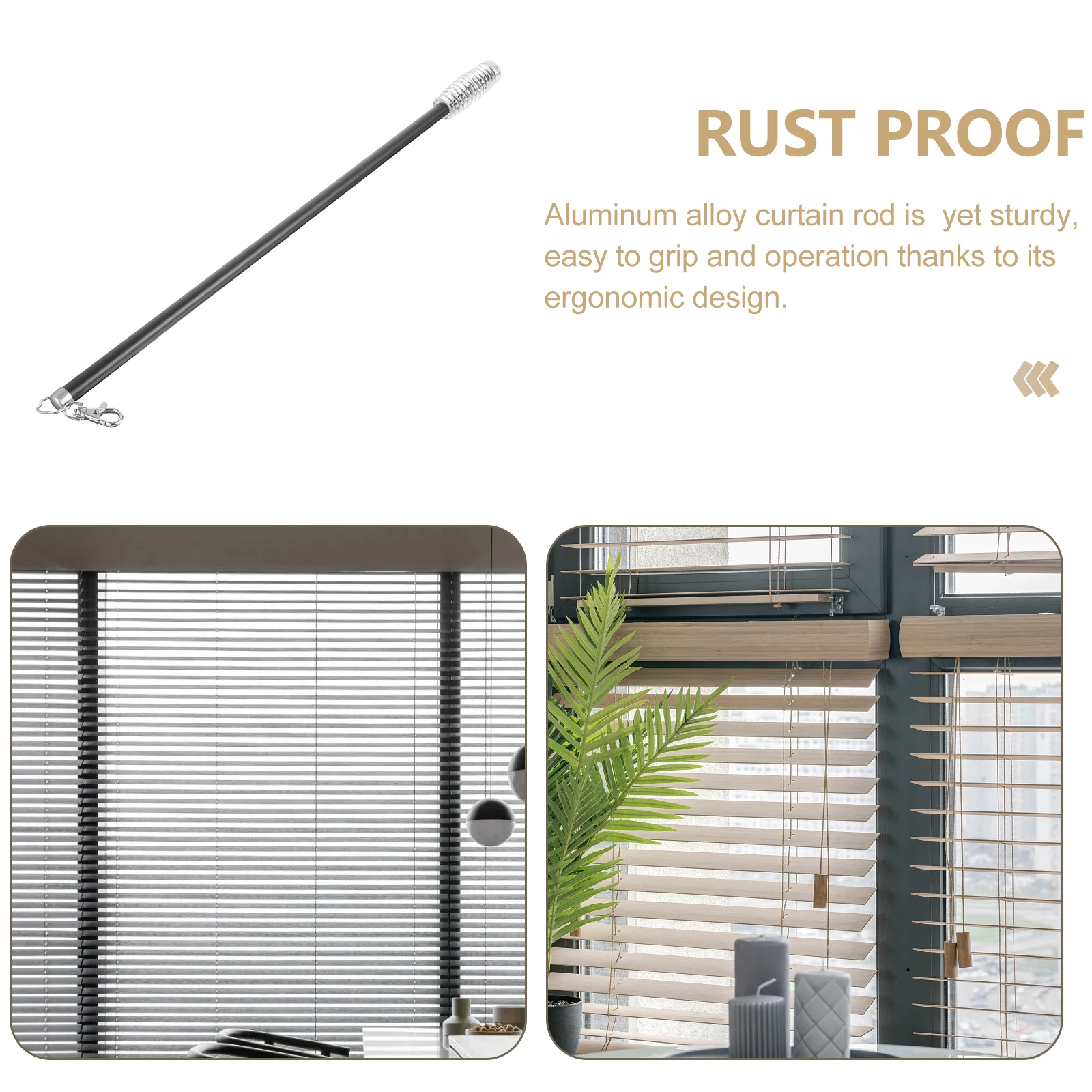 

Aluminum Curtain White Sturdy Thick Lightweight Rust Proof Curtain Stick Modern Drapery Wands For Curtains Design Drapery Wand