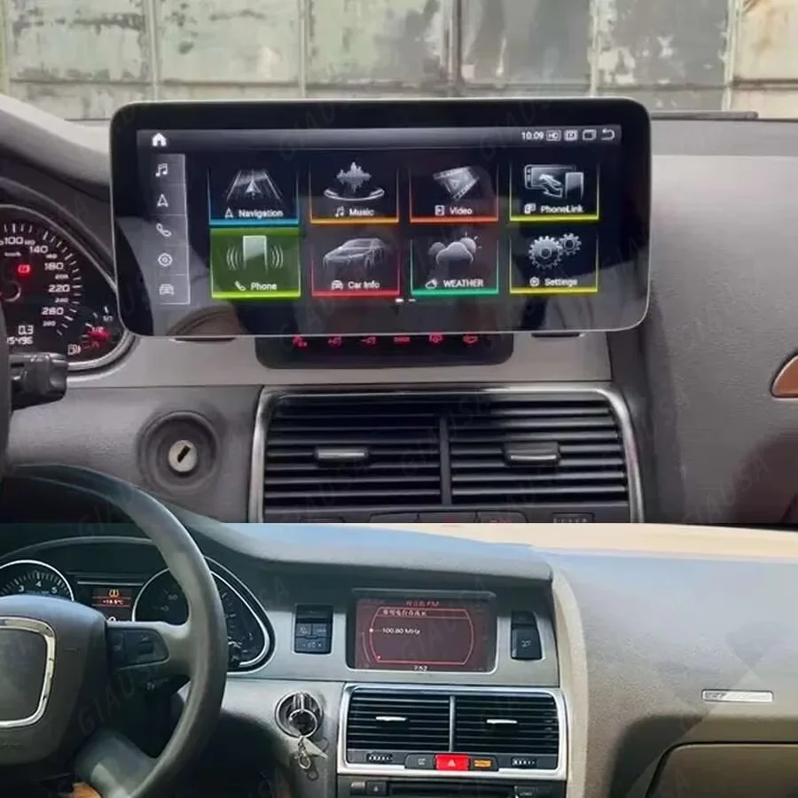 أندرويد 13 سيارة لتحديد المواقع والملاحة شاشة لأودي Q7 2006 2007-2009 الصوت الوسائط المتعددة مشغل ديفيدي ستيريو جوجل Carplay رئيس وحدة #1