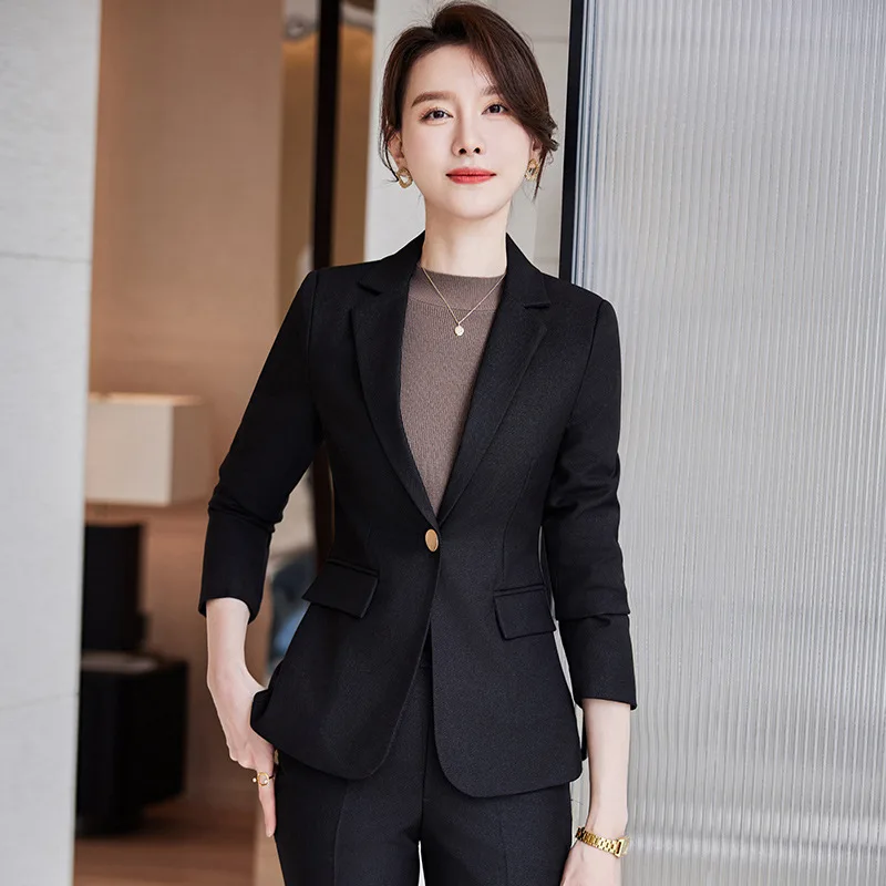 Purple High-End Suit Women2023New Autumn and Winter High-Grade Business Wear Woolen Small Business Suit Coat Winter