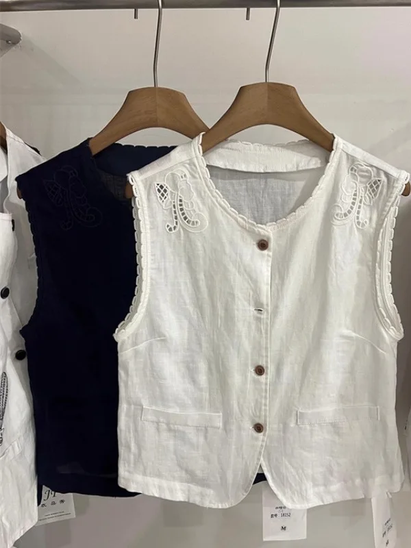 

Women's Hollow out Hook Design Tank Top Casual round Ne Svel Vest Summer Faion Sensation Layering Clothing