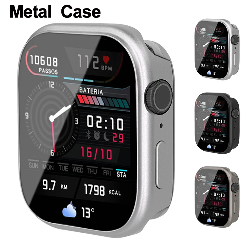 Metal Full Cover Case for Apple Watch Ultra 3 2 49mm S11 S10 42mm 46mm Hard Alloy Shell for Iwatch 6 SE3/2 5 4 44mm 9 8 7 45mm