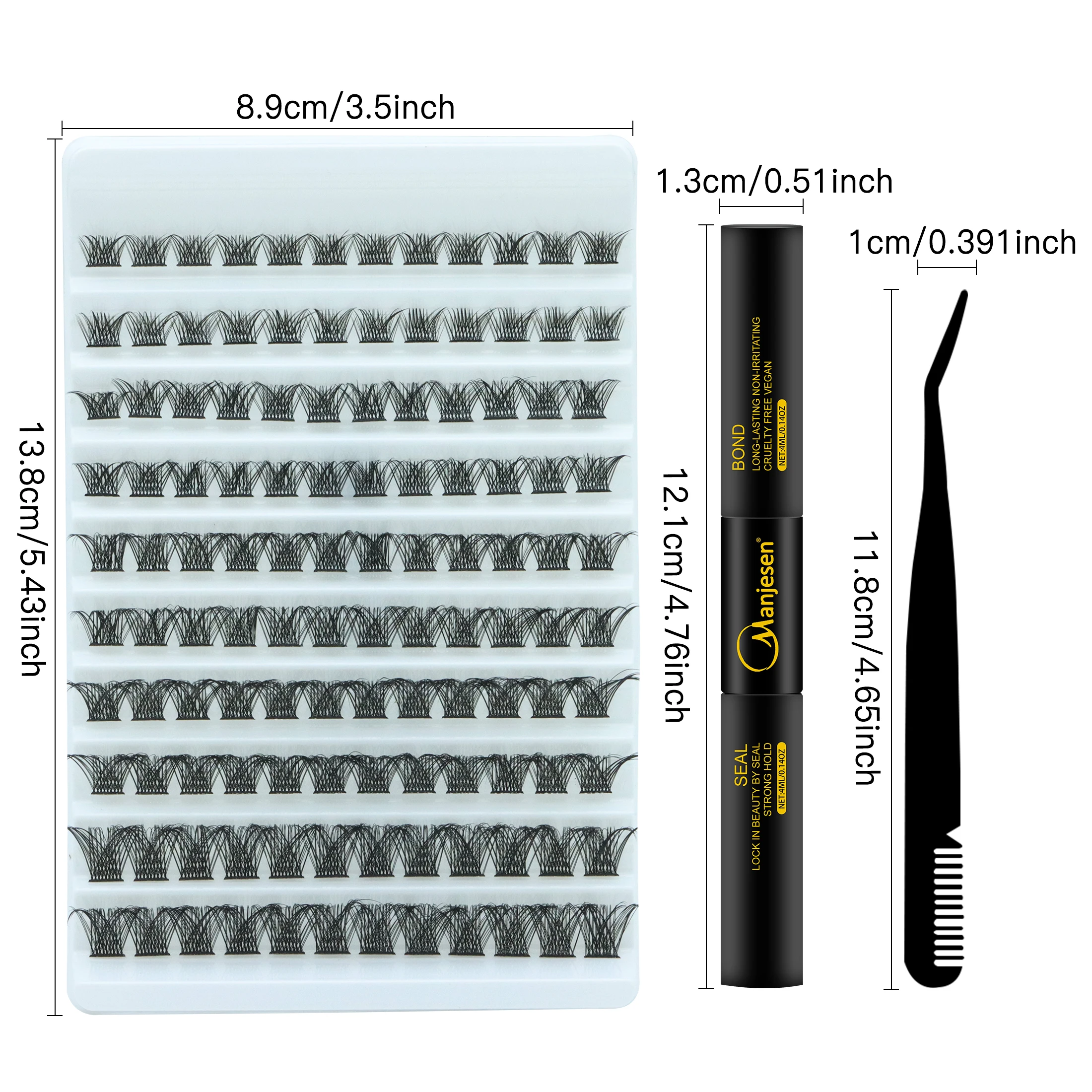 Zestaw do samodzielnego nakładania rzęs do cosplayu, naturalne, delikatne sztuczne rzęsy z klejem i pęsetą, narzędzia do przedłużania rzęs DIY, motyw kłosów pszenicy