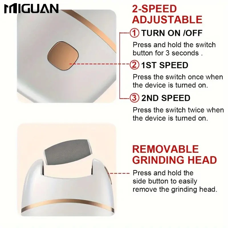 1pc Electric Foot Grinder, Rechargeable Thick Leather Polishing Foot Grinder, Foot Grinder