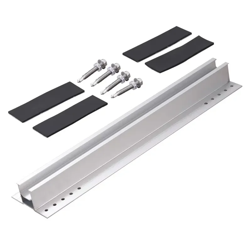 Mini Solar Panel Photovoltaic Mounting Bracket for Color Steel Roof Panels with Aluminum Alloy Photovoltaic Rail Support