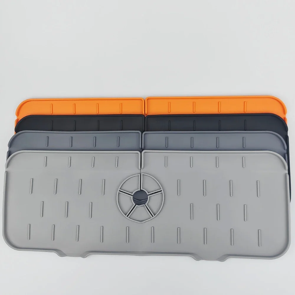 Alfombrilla de silicona para grifo de cocina, escurridor de esponja para fregadero, protector contra salpicaduras para encimera de baño, accesorio