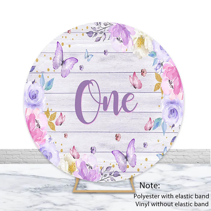 

Фон для фотосъемки Mehofond, круглые розовые цветы, бабочка для девочек, день рождения, детский душ, круглая крышка, декор, фон для фотостудии