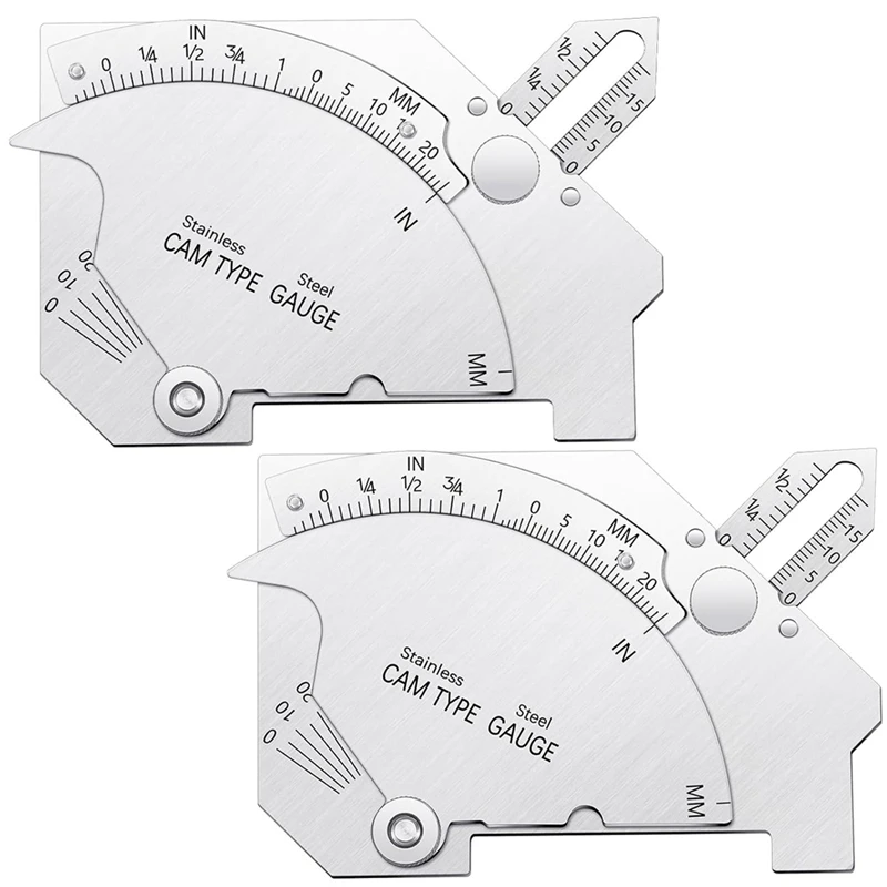 2 Pieces Bridge Cam Gage Welding Gauge For Inspection Of Welded Surfaces Joints Stainless Steel Thickness Gauge Tool Easy To Use