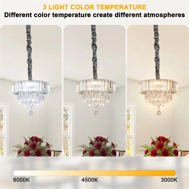 Crystal Chandelier With Silver Decorative Strip For Living Room Bedroom Fixtures Lumiere Led Home Decor Lustres Elegant Ceiling