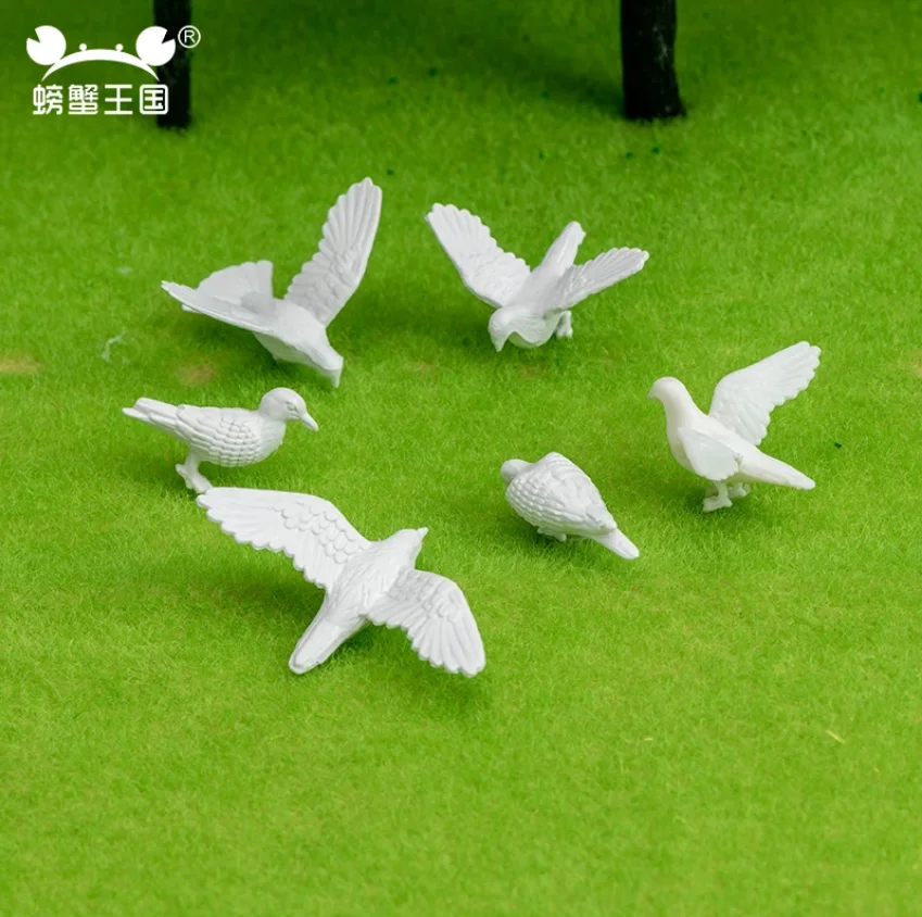 20pcs Artificial Bird Outdoor Garden Figurine Pigeon Resin Figure Craft Toy 1/25 1/75 Miniatures for scale Model Scenery Decors