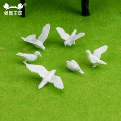 20pcs Artificial Bird Outdoor Garden Figurine Pigeon Resin Figure Craft Toy 1/25 1/75 Miniatures for scale Model Scenery Decors