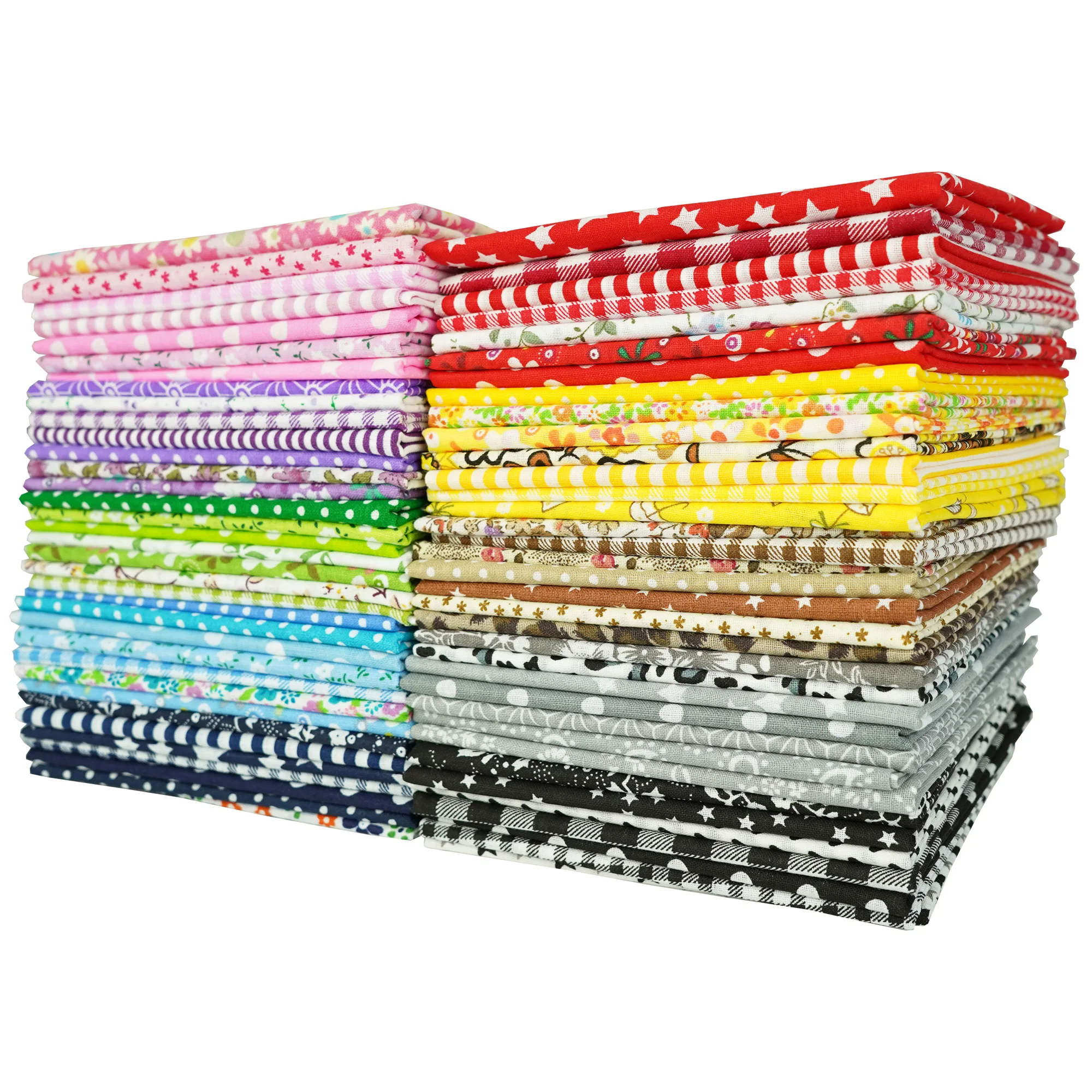 7PCS 25 x 25cm/50 x 50cm Squares Cotton Craft Fabric Cloths for DIY Bundle Patchwork Quilting Sewing Scrapbooking Artcraft