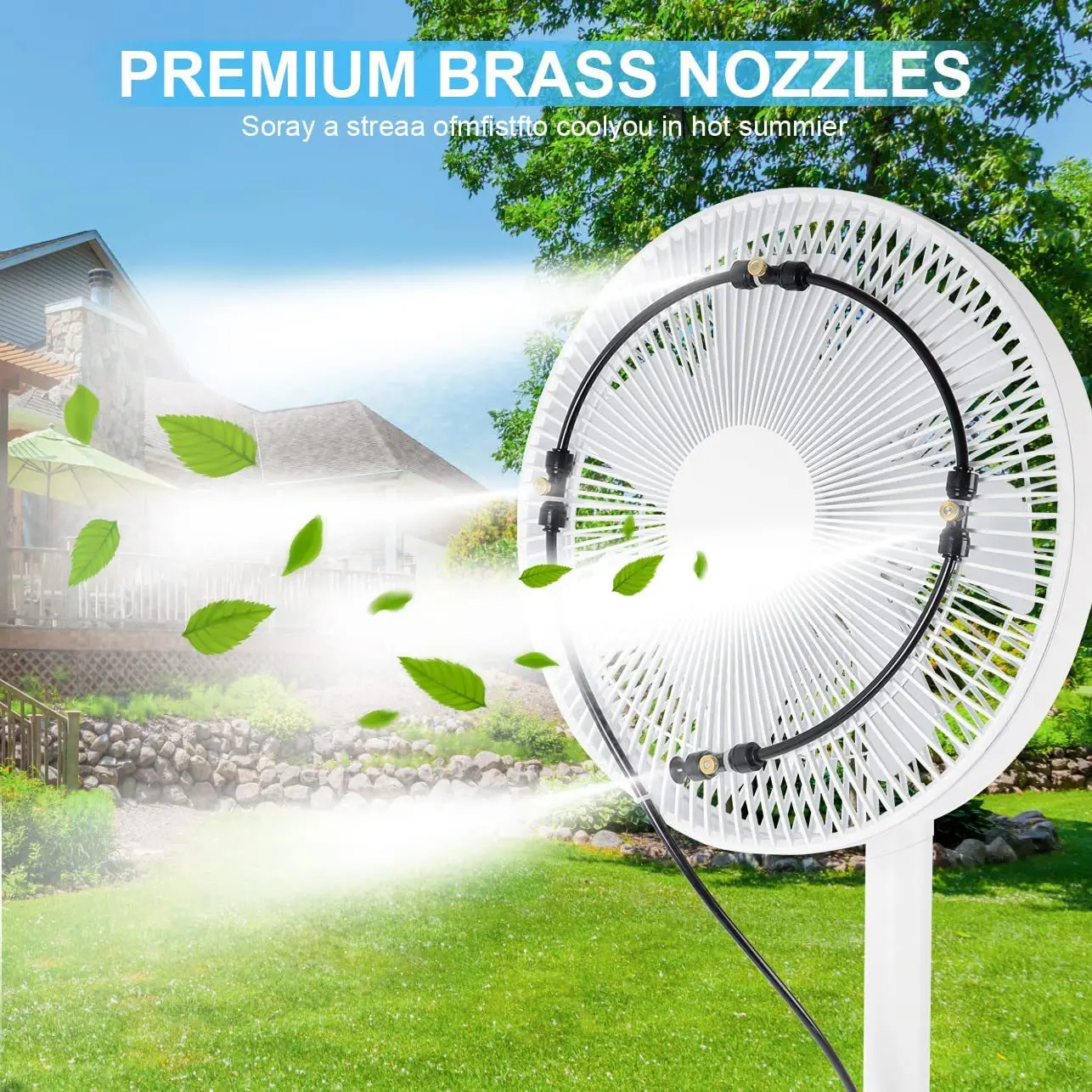Low Pressure Atomization Cooling Spray Set, Outdoor Garden Equipment for Cooling, Dust Removal, Humidification and Irrigation