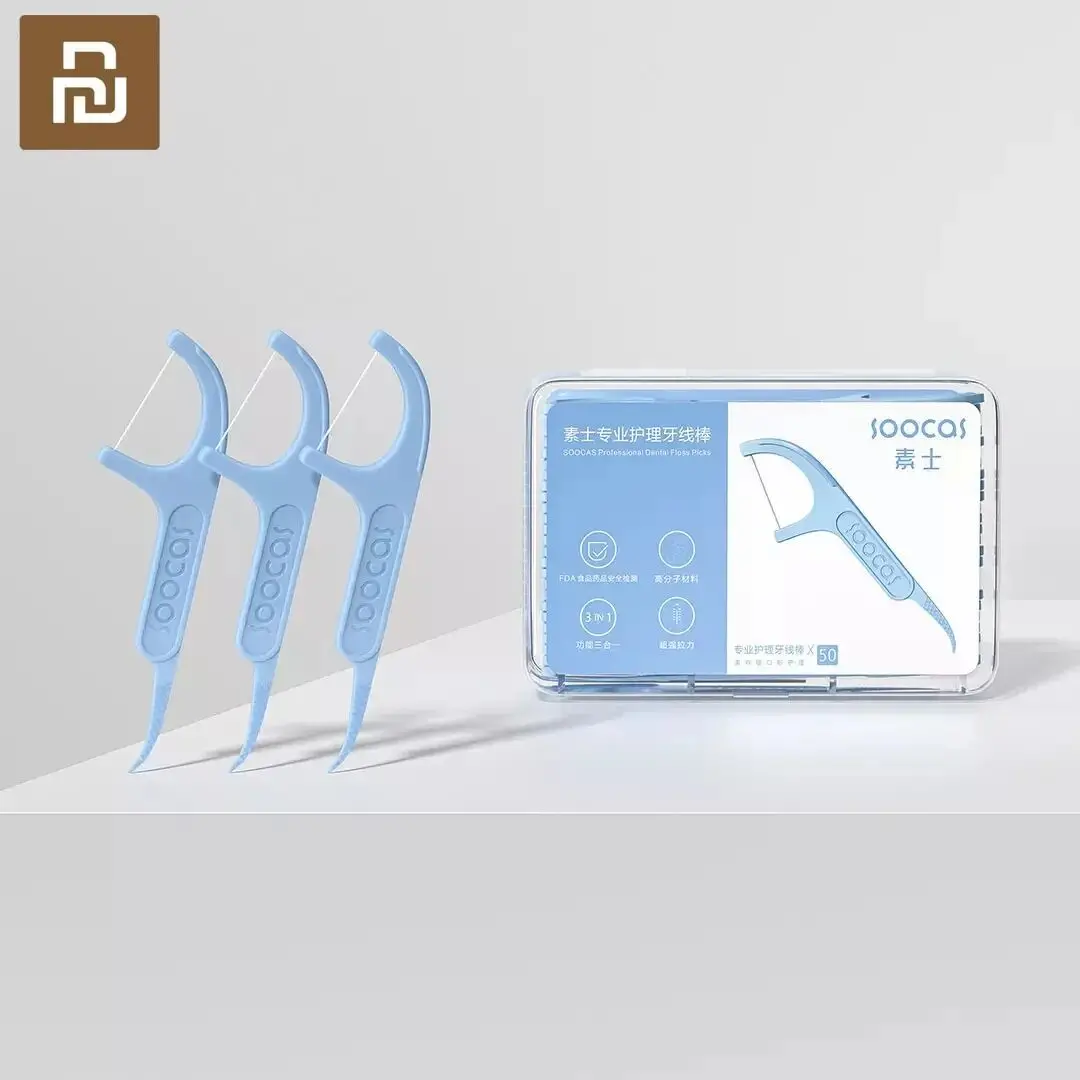 Youpin SOOCAS Professional Dental Flosser Ergonomic Design Food Grade Polymer Fiber Scrape Tongue Coating Clean Teeth Gaps