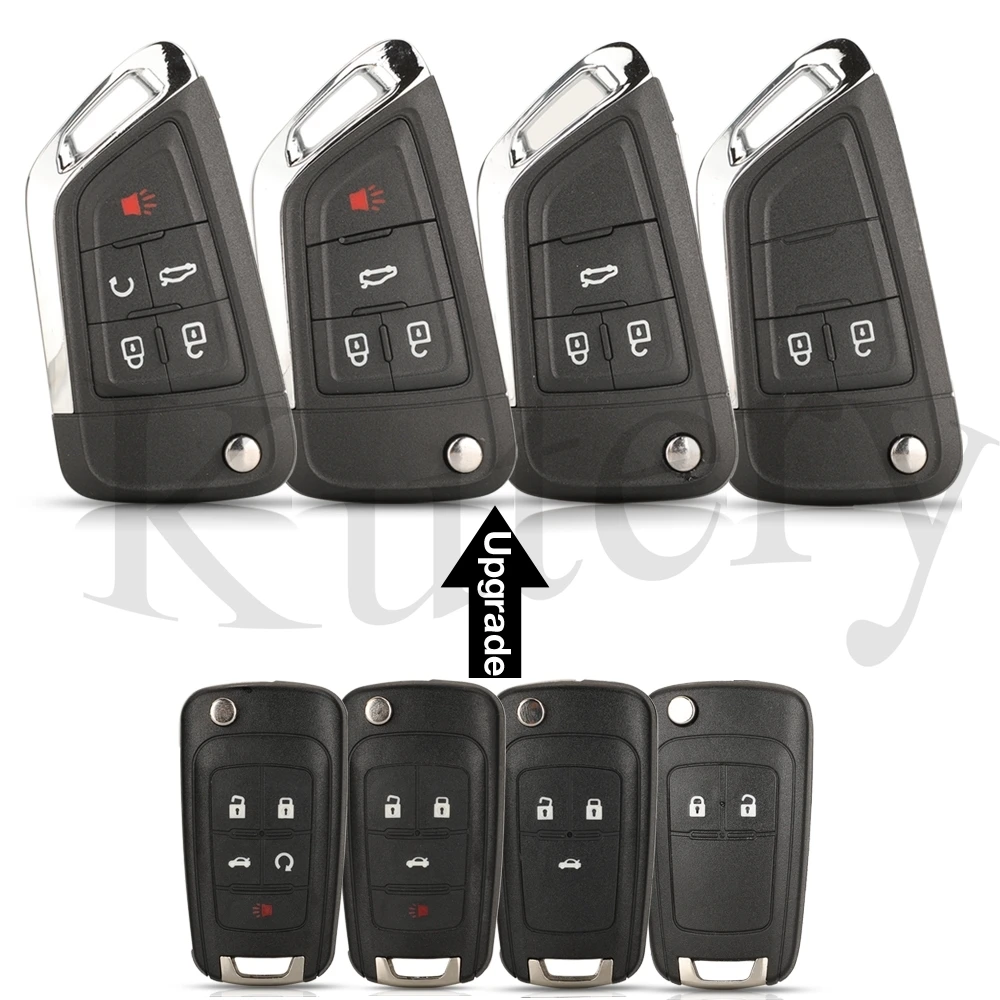 

jingyuqin 10PCS Flip Remote Key Shell 2/3/4/5 BTN For Chevrolet Lova/Aveo/Cruze For Opel Vauxhall Insignia Astra Mokka For Buick